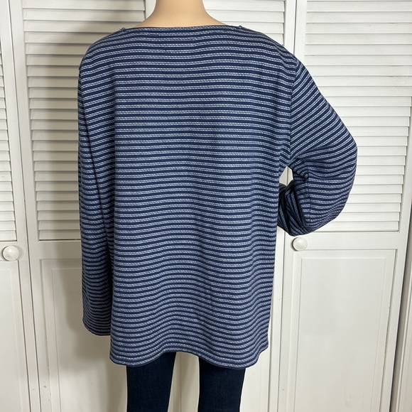 Ralph Lauren Double RL Fleeced Striped Boatneck Top XL - Picture 7 of 11